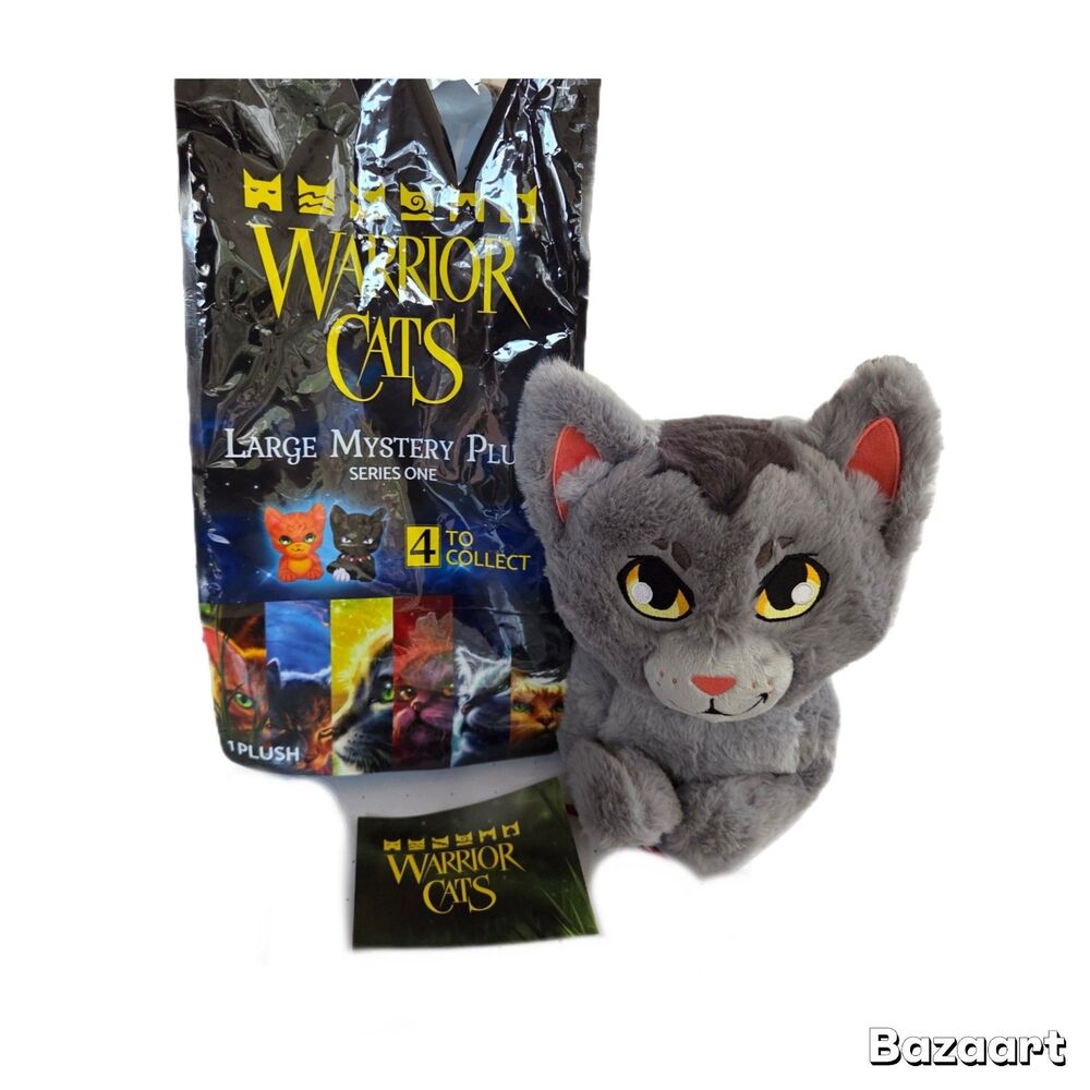 Warrior Cats GRAYSTRIPE LARGE MYSTERY PLUSH *OPENED Series 1 Includes Bag Poster